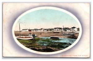 View of Boats at Low Tide Rhosneigr Anglesey Wales Embossed DB Postcard Q24