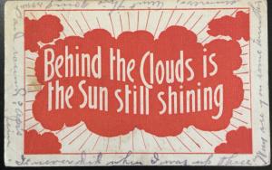 Postcard Used ”Behind the clouds is the sun still shining” IA LB