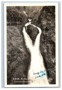 Vintage RPPC Necktie Of Wahkeena Falls Columbia HIghway, Oregon. Postcard F126E