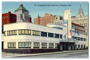 c1930's Greyhound Bus Terminal Cincinnati Ohio OH Unposted Vintage Postcard