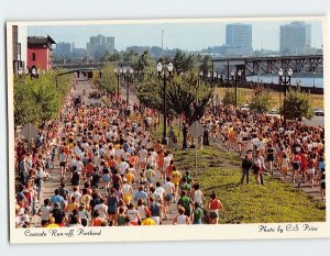 Postcard World Class Runners Cascade Run-Off Portland Oregon USA