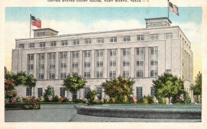 Fort Worth Texas, United States Court House Building Landmark Vintage Postcard