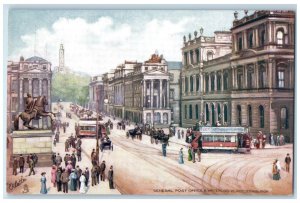 c1910 General Post Office & Waterloo Place Edinburgh Oilette Art Tuck Postcard