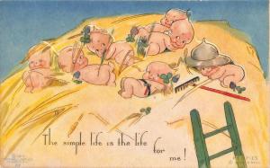 Rose O' Neill Kewpie The simple life for me! Postcard