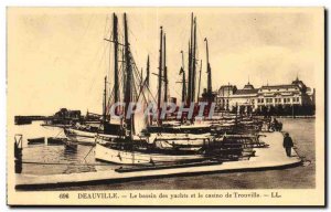 Deauville - Le Bassin des Yachts - Casino Trouville - Old Postcard