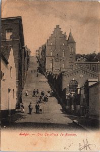 Belgium Liege La Montagne de Bueren Luik Vintage Postcard C048