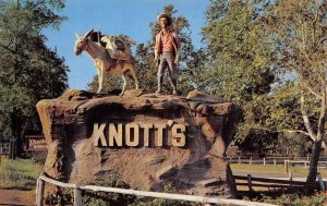 KNOTT'S BERRY FARM Prospector Statue Cowboy Ghost Town c1950s Vintage Postcard