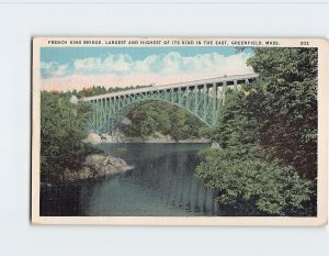 Postcard French King Bridge And Highest Of Its Kind In The East, Greenfield, MA