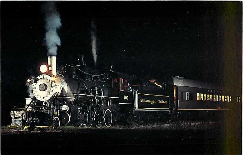 Mississippi Railway #203 at Night Columbia Mississippi MS,