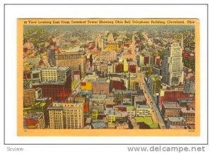 View looking East from Terminal Tower showing Ohio Bell Telephone Building, C...