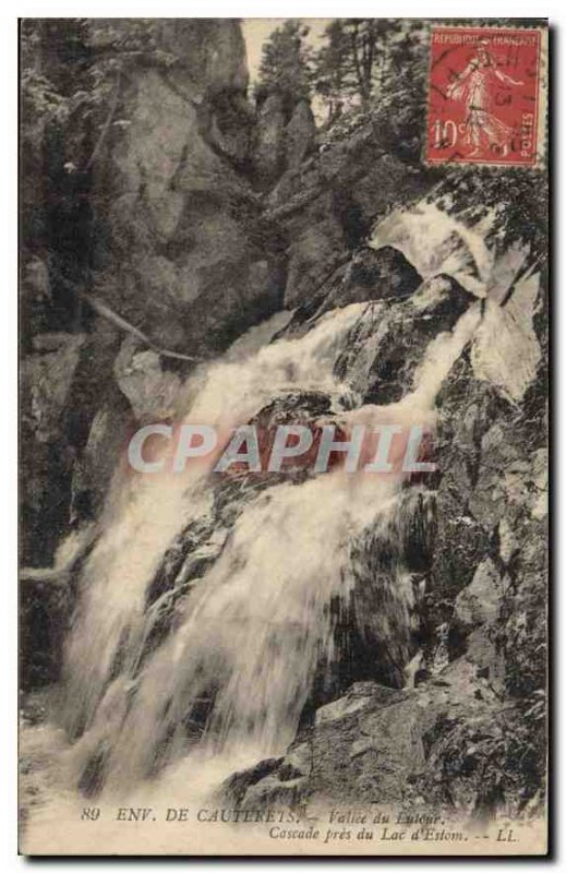 Old Postcard Around Cauterets Cascade near the Lake Estom