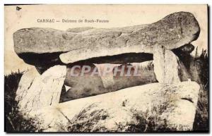 Old Postcard Dolmen Menhir Carnac Dolmen of Roch Feutes