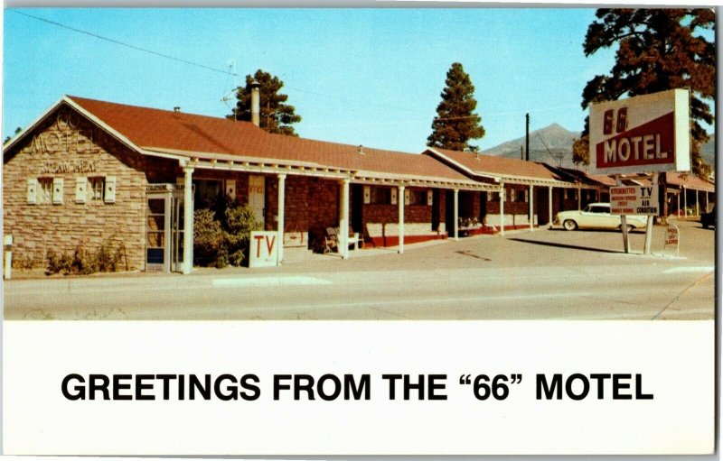 Greetings from the 66 Motel, Flagstaff AZ Vintage Postcard H34