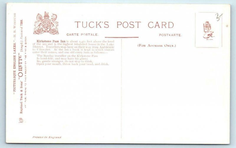 2 Tuck Oilette KIRKSTONE PASS INN & Brothers- Picturesque English Lakes Wimbush