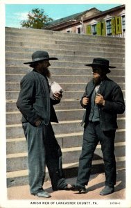 Pennsylvania Amish Men Of Lancaster County Curteich
