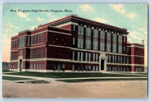 Virginia Minnesota MN Postcard New Virginia High School Building Exterior 1911