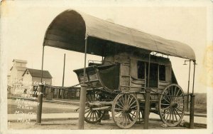 1920s RPPC Stage Coach from Gen'l Custer's Days, Milwaukee Station Miles City MT