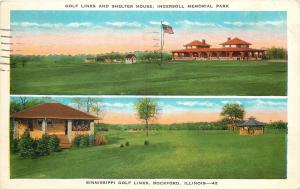 1915-1930 Postcard Ingersoll Memorial Park & Sinnisippi Golf Courses Rockford IL