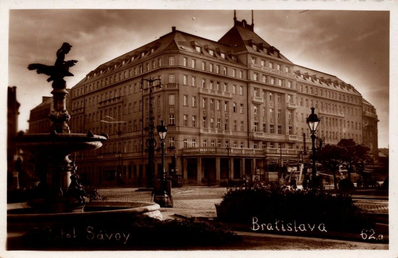 Slovakia Bratislava Hotel Savoy Vintage RPPC 08.72