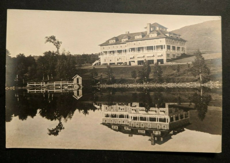 Mint Vintage Hotel Resort Overlooking Lake Near Mountains Real Picture Postcard