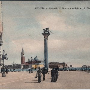 c1910s Venezia Venice Italy Postcard Piazzetta Lion San Giorgio Maggiore Brunner