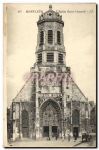 Postcard Old Honfleur The Church of St Leonard Portal