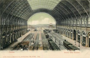 Postcard Italy Torino Turin Train Depot Interior Unposted Undivided C. 1905 