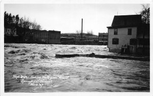 G42/ Springfield Vermont RPPC Postcard 1927 Flood Disaster Stores River St  13