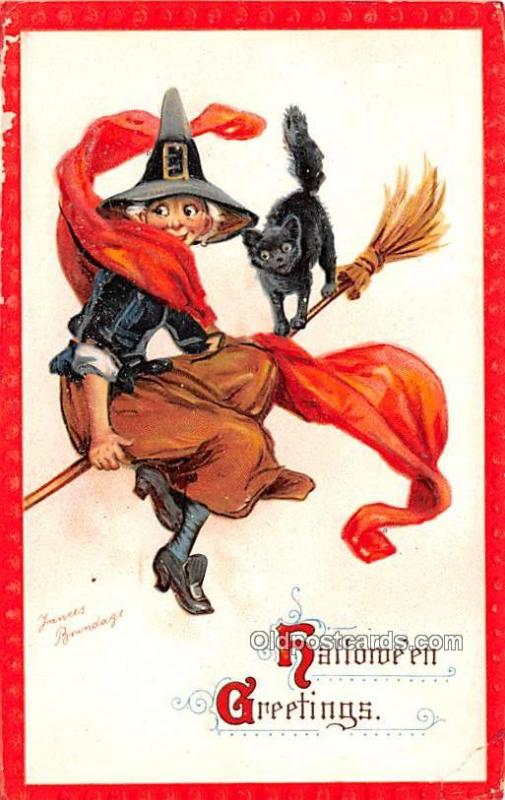 Halloween Post Card Old Vintage Antique Artist Frances Brundage 1913