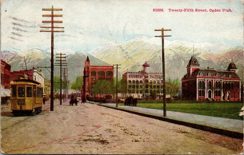 Postcard Twenty-Fifth 25th Street in Ogden, Utah~132592