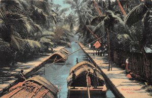 NEGOMBO CANAL CEYLON POSTCARD (c. 1910)