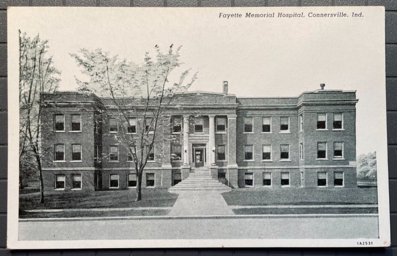 Vintage Postcard 1931 Fayette Memorial Hospital Connersville Indiana (IN)