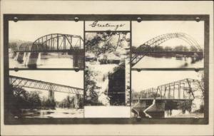 NH Multi-View - Charlestown in Center & Bridges c1910 Real Photo Postcard