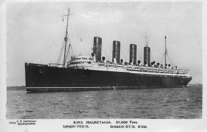 Postcard RPPC C-1910 Steamship RMS Mauretania Hoffman TR24-1950