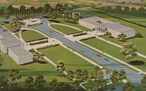 Abilen Kansas, Eisenhower Center, Boyhood Home Museum Library, Vintage Postcard