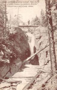 Estes Park Colorado Upper Horseshoe Falls Antique Postcard J78971