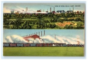 View Of Steel Mills Gary IN Indiana Postcard (ED16)