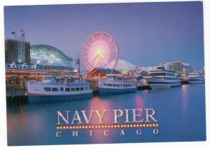 United States 2015 Unused Postcard Illinois Chicago Navy Pier Boats Ships Lake