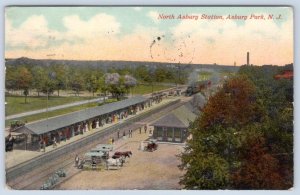 1915 ASBURY PARK NORTH ASBURY RAILROAD STATION NEW JERSEY ANTIQUE POSTCARD