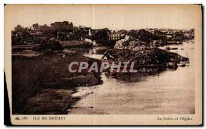 Old Postcard Island Brehat La Greve and I Church