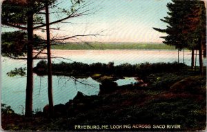 Maine Fryeburg Looking Across Saco River 1911