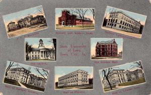 Iowa City Iowa State university Historic Bldgs Multiview Antique Postcard K24458