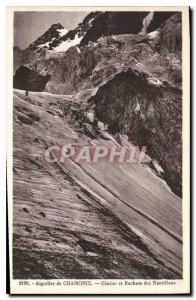 Old Postcard Chamonix Needles Glacier and Rocks Nantillons