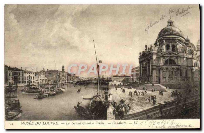 Old Postcard Musee Du Louvre The Grand Canal in Venice Canaletto