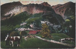 Switzerland Kandertal Kühe auf der Alp Vintage Postcard C217