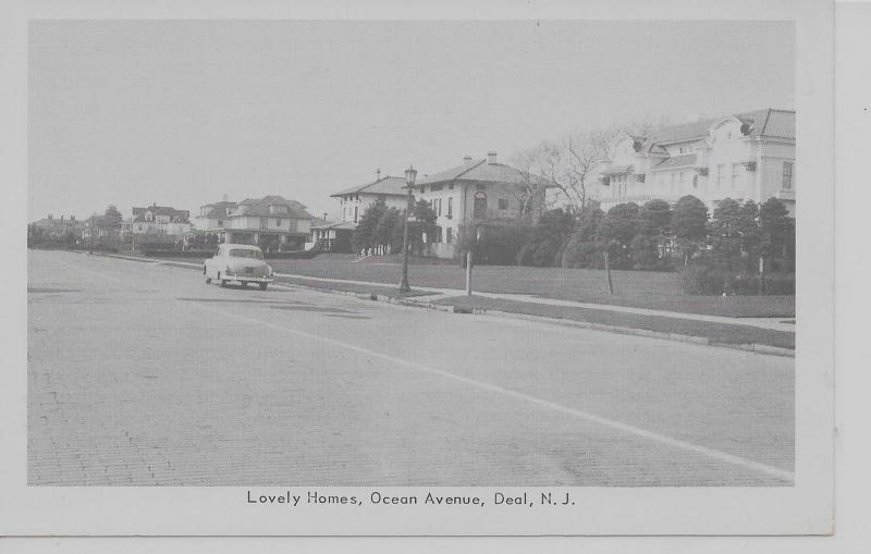 Deal New Jersey view of private homes along Ocean Avenue vintage pc (Z10327)