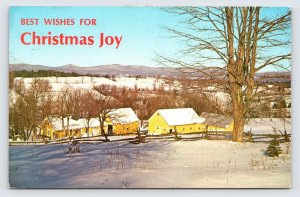 Best Wishes for Christmas Joy Vintage 1970s Postcard, Winter Snow Scene,  P3