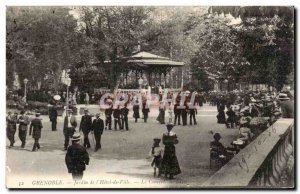 Grenoble - Garden of & # 39Hotel City - The Concert - Old Postcard