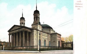 Vintage Postcard Cathedral Historical Parish Church Building Baltimore Maryland