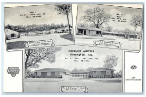 c1940's Roebucks Motel Roadside Birmingham Alabama AL Unposted Trees Postcard